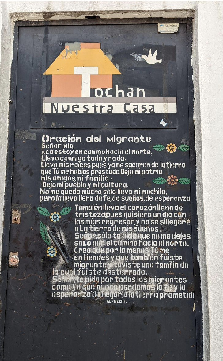 image of mural in Mexico with writing in Spanish