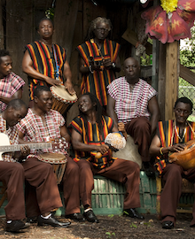 African men playing traditional instruments